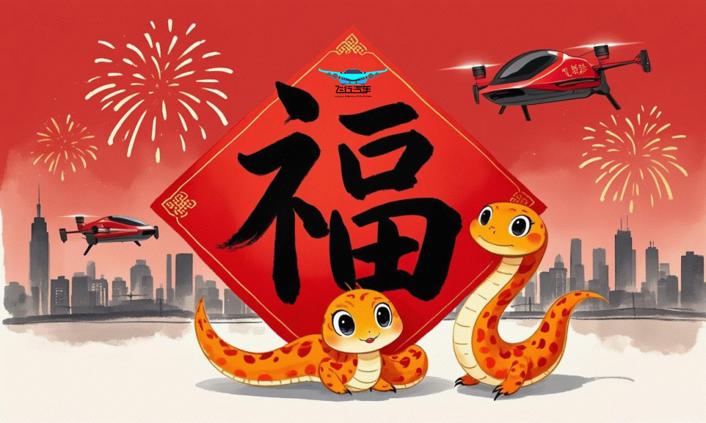 飛行汽車網(wǎng)祝大家2025新年快樂，蛇年大吉！(圖1)