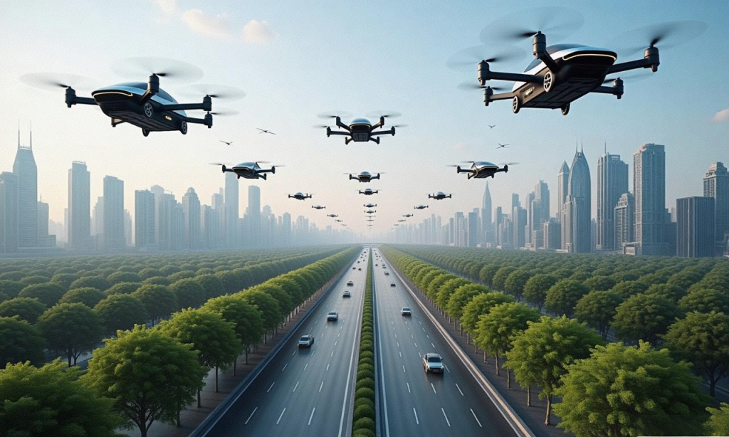 未來已來？低空經(jīng)濟(jì)風(fēng)口起飛，飛行汽車或?qū)⒅厮艹鞘薪煌ǜ窬?圖1)