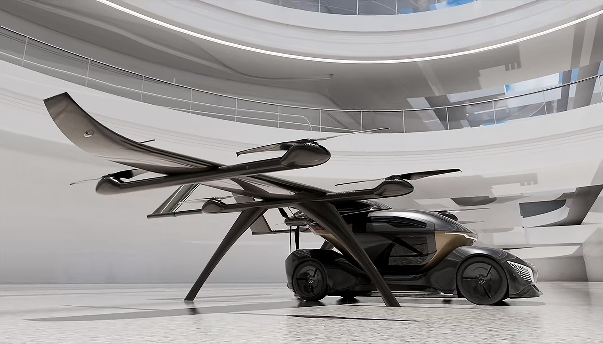 2025上海國際車展，紅旗飛行汽車“天輦1號”概念機(jī)亮相(圖3)